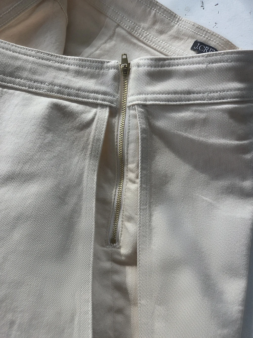 J. Crew Cream Mini Skort with Side Slit